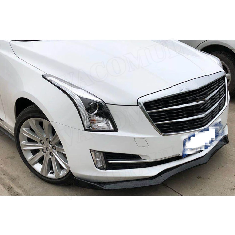 Передний передний спойлер для губ Cadillac ATS- 3 шт./компл. ABS Карбон черная головка бампер подбородок Лопата защита автомобиля Стайлинг