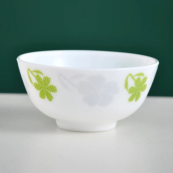1 шт. 4,5 дюйма опал, стекло чаша Chinbull китайская миска для рисового супа легко чистить - Цвет: Green
