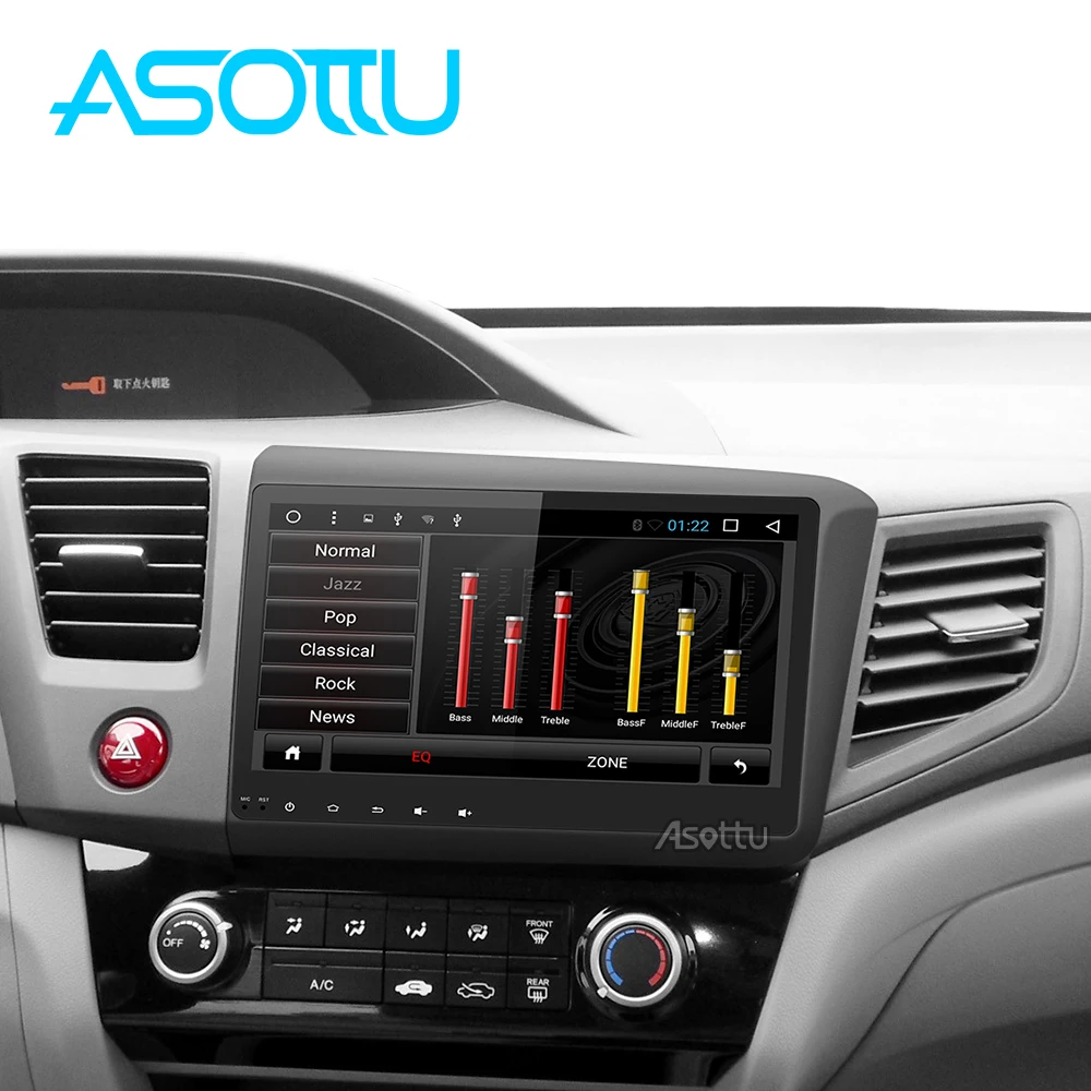 Clearance Asottu android 8.1 car dvd gps player for honda civic 2012-2015 car radio video player gps navigation car stereo gps player 1