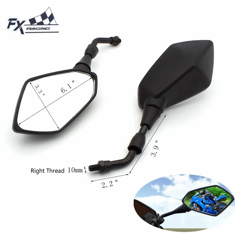 

10mm Right-Hand Thread Clockwise Motorcycle Side Rear View Rearview Mirrors Universal Motorcycles Racing Sport Street Bikes