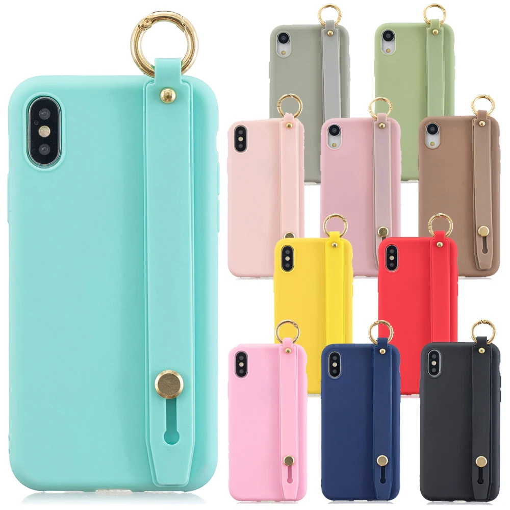 Чехол на запястье для iPhone X XS MAX XR 6s 7 8 Plus мягкий Ультратонкий чехол телефона ярких