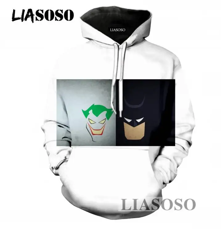 Liasoso новые Лидеры брендов Для мужчин/Для женщин Толстовки 3D принт Бэтмен и Джокер пуловер толстовка свободные с длинным рукавом Костюмы t852 - Цвет: 6
