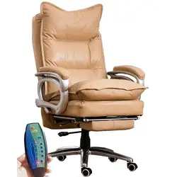 ЕС Бесплатная доставка воловья кожа офис Poltrona Esports босс поворотный стул с колесом из натуральной кожи может лежать Эргономика массаж