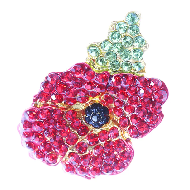 2016 New Poppy Brooches Multi color Pins Brooches Crystal Rhinestone