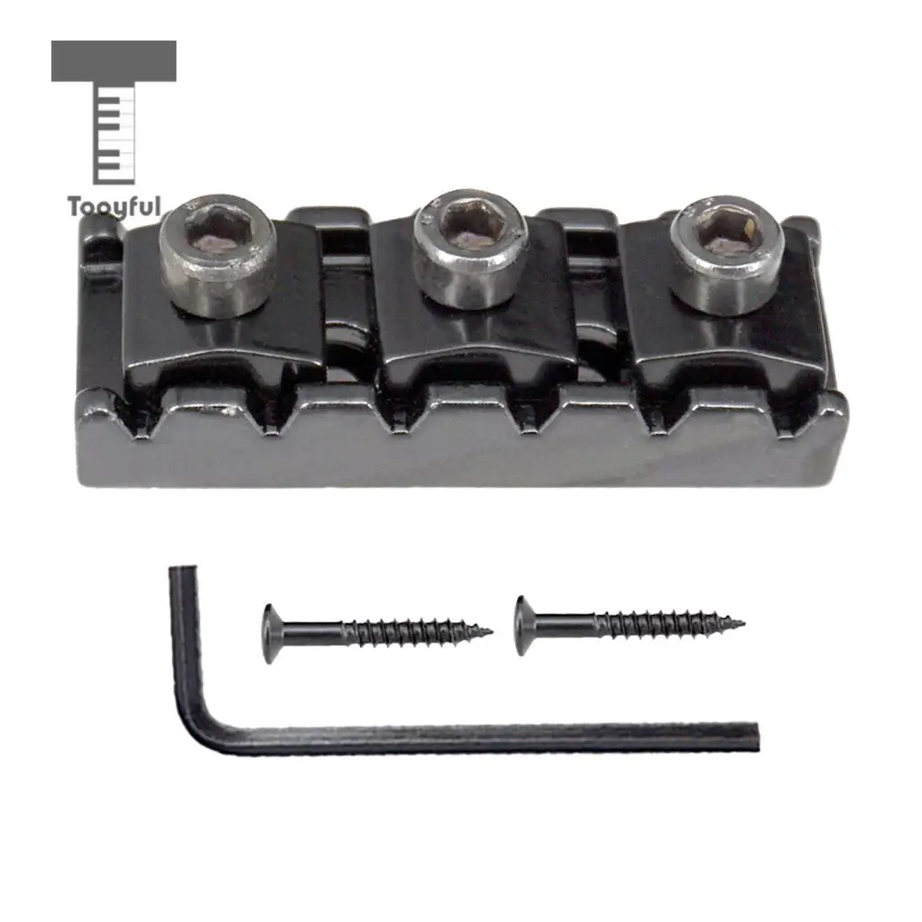 Tooyful Electric Guitar String Locking Nut with Allen Wrench Screws for Tremolo Bridge 43mm