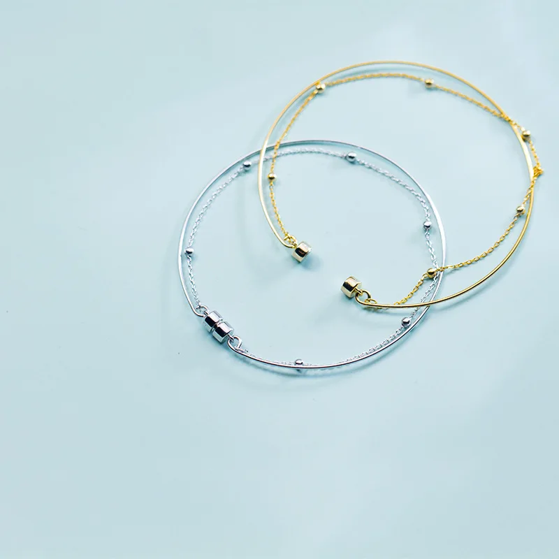 INZATT двойной металлический золотой браслет Модный магнит шесть бусин минималистичный OL Стиль Pulseras Mujer Moda серебро 925 ювелирные изделия подарок - Окраска металла: Gold