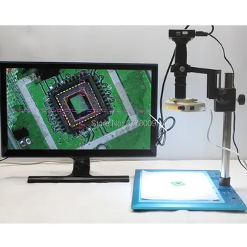 

HDMI VGA Dual Output Industrial Microscope Measurement Camera+300*400mm Precision Trim Base+200X Fine-tuning Lens Bracket+LED