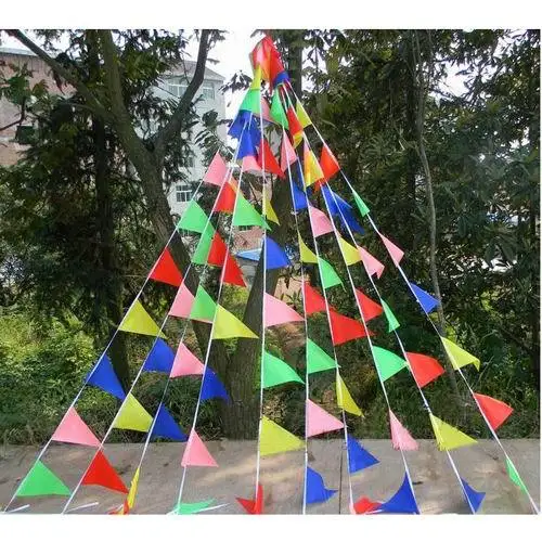 7.5 Meter Multi Color Fabric Bunting String Flags Wedding Party