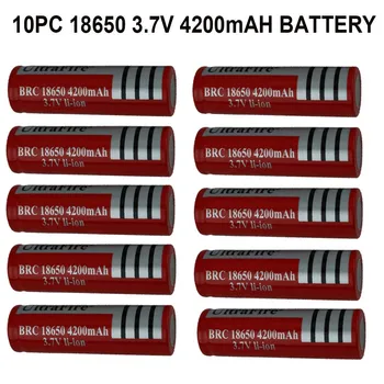 

10PCS 18650 3.7V 4200mAh battery Rechargeable lithium battery for Flashlight Torch Rechargeable battery power 722#