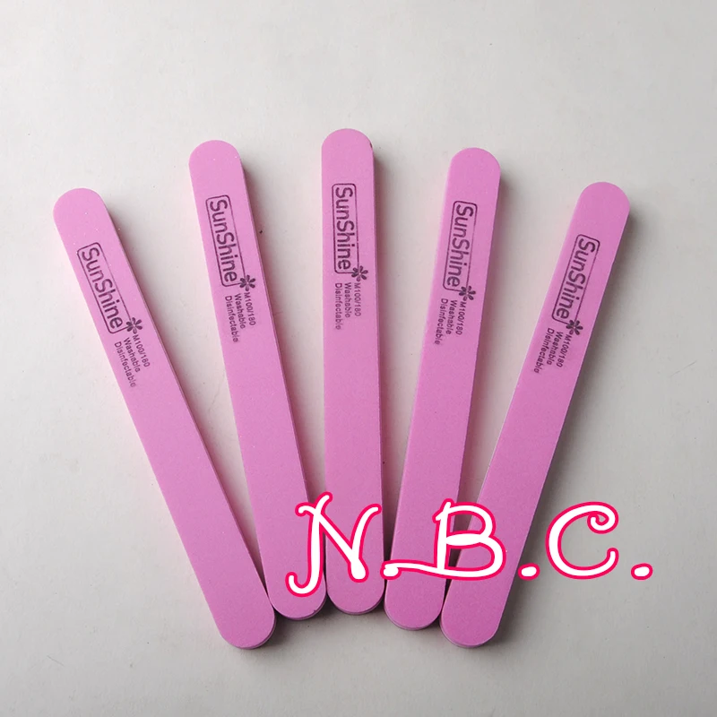 NBC 5Pcs/Lot Wholesale Washable Straight Style Korea Nail File 100/180