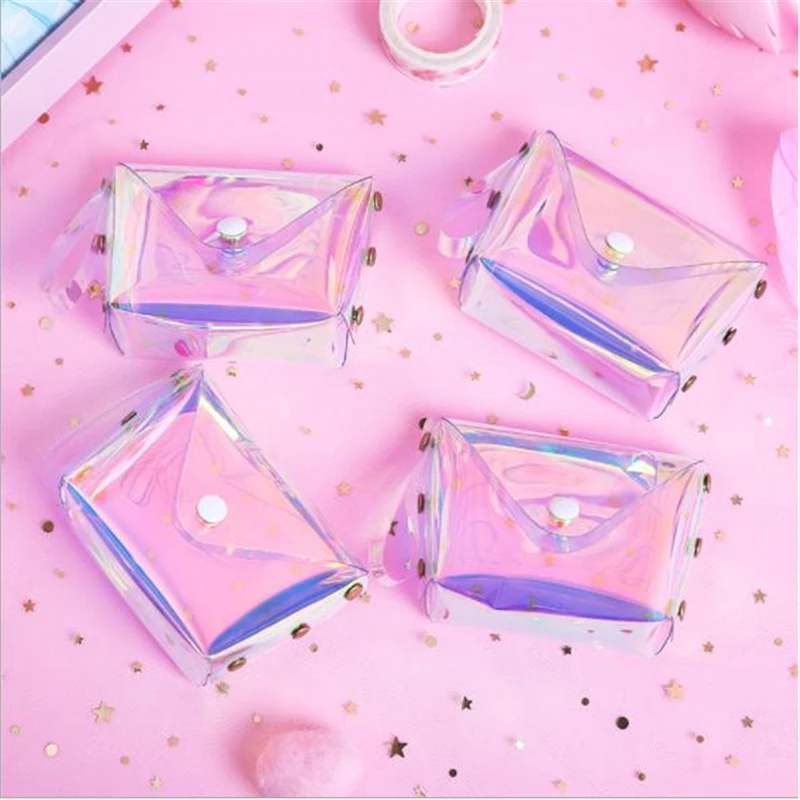 

Transparent Jelly Coin Purse Women Small Wallet Female Change Purses Mini Children's Pocket Wallets Key Card Holder PVC Hand Bag