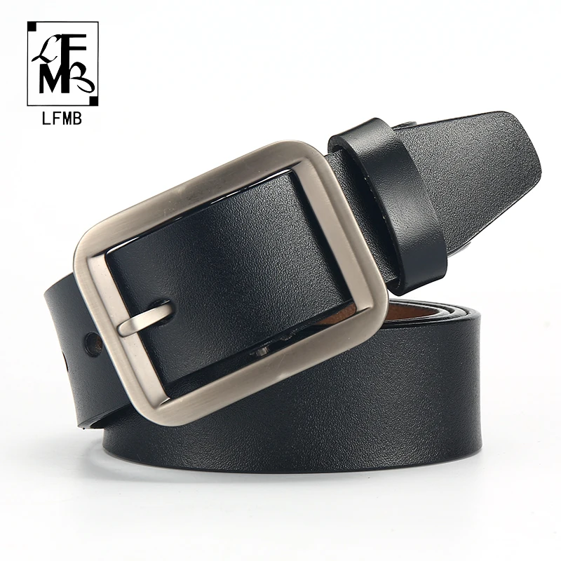 

[LFMB]belt male genuine leather strap leahther belt men luxury strap pin buckle fancy vintage cowboy jeans ceinture homme