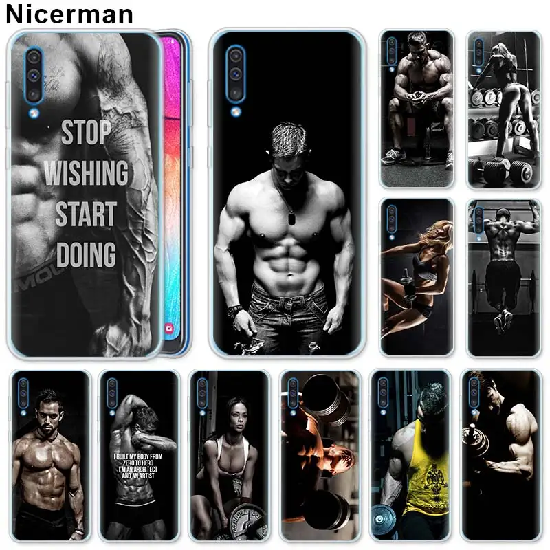 

fitness BodyBuilding motivation man girls Silicone Case for Samsung Galaxy A50 A70 A40 A20e A10 A30 A80 A6 A8 Plus A7 A9 Clear T