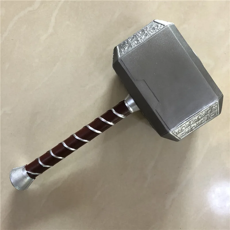 

44cm Thor's Hammer Cosplay 1:1 Thor Thunder Hammer Figure Weapons Model Kids Gift Movie Role Playing Safety PU Material Toy