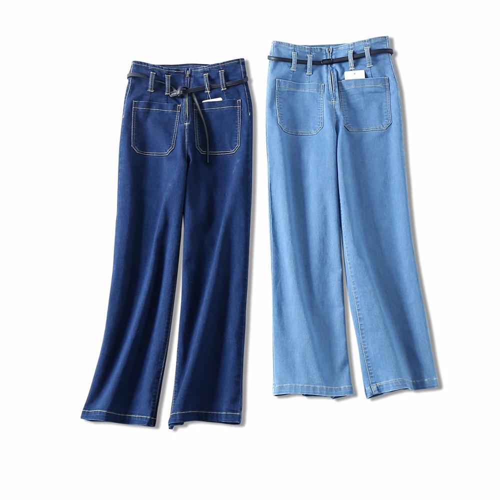 High Waist Jeans Fashion Washed Ankle Length Loose Jeans