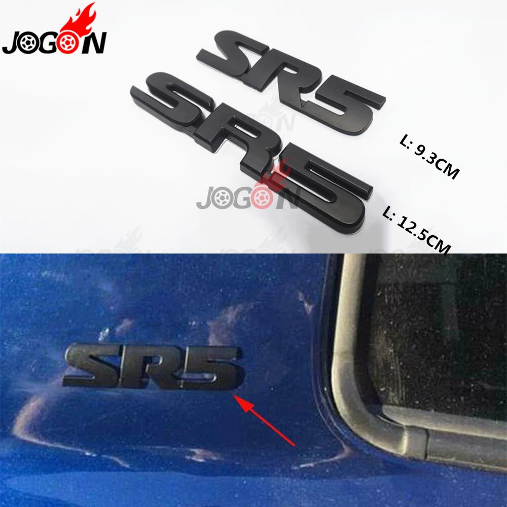 

For Toyota Sequoia Tacoma Tundra 4Runner Car Rear Trunk SR5 Emblem Back Badge Sticker Trim Matt Black