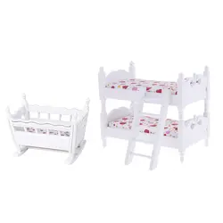 1/12 миниатюрный кукольный домик мебель детская двухъярусная кровать для гнездо для зарядки аксессуары для спальни подходит для 1:12