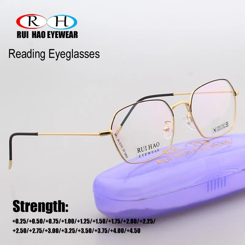 RUI HAO EYEWEAR Brand Fashion Reading Glasses Retro Design Presbyopic Eyeglasses Read Spectacles Optical Prescription
