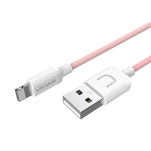 USB кабель для зарядного устройства iPhone X 8 7 6 6s Plus 5 5S SE, 2А 1 м, USB кабель для передачи данных для мобильного телефона iPhone, кабель для освещения - Цвет: pink