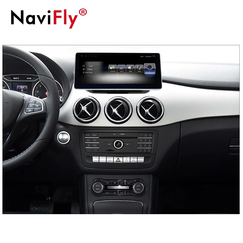 Excellent Navifly 10.25inch full touch 3G RAM 32G ROM Android 7.1 4G LTE Car Radio RDS media player for Benz B Class W246  2016-2018 1