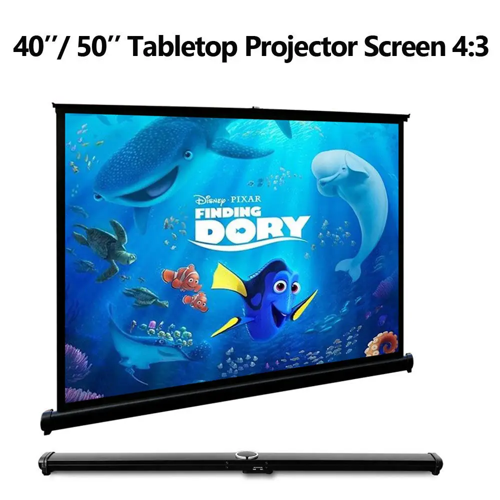 

40/50 inch Portable Table screen Desktop Floor Projector Screen Projects Accessories Matt White Beamer Screen for Home Theater