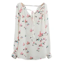 2016 Shirt Women Blouse Spring Summer Tops Chiffon Blouses Long Sleeve Casual Shirts SV16