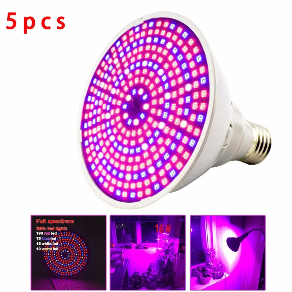  5pcs Full Spectrum 290 LED grow lamp Growing Plants Light Bulbs E27 flowers Indoor Hydroponic green - 32950099547