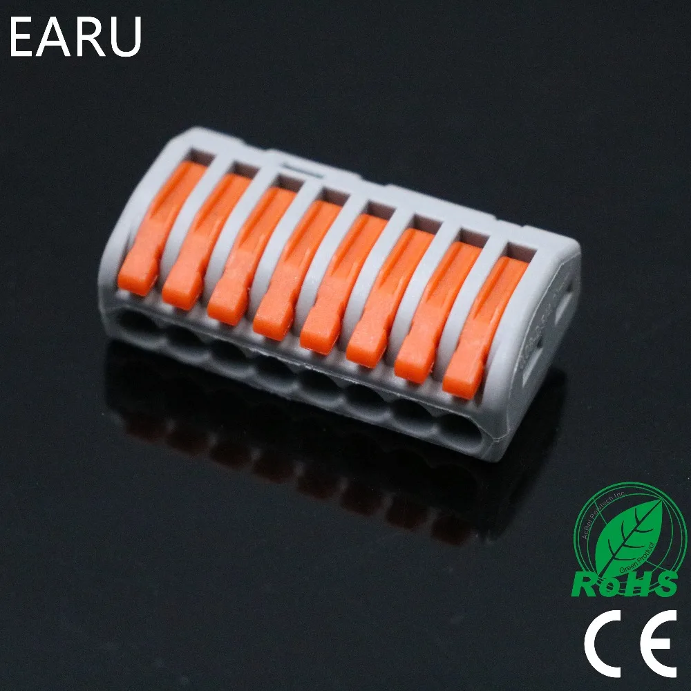 

1Pcs PCT-218 PCT218 WAGO 222-418 Universal Compact Wire Wiring Connector Connectors 8 pin Conductor Terminal Block With Lever
