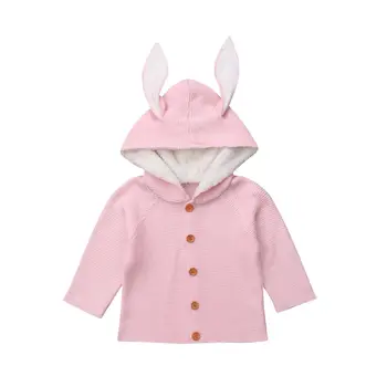 

Newborn Toddler Kids Baby Girls Boy Knitted Sweater Cardigans Coat Outerwear Baby Autumn Cute Hooded Ear Sweaters