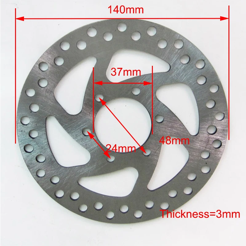 Disc Brake Plate 140mm 37mm with 6 Mounting Hole for Electric Scooter e