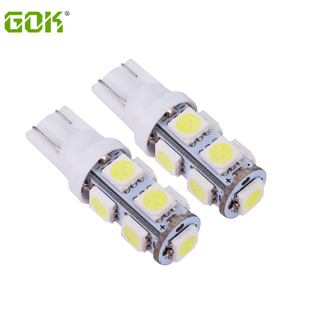 50 шт. T10 9LED 5050 SMD автомобилей 194 168 192 W5W LED T10 9smd автомобильные лампы Клин светодиодные интерьер Свет Автомобиль-Стайлинг