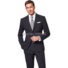 Шерсть, на заказ, однотонные, черные, с отворотом, две пуговицы, два предмета, тонкие, подходят костюмы для мужчин