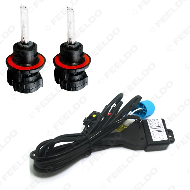FEELDO 2x автомобильные HID лампы 9004/9007 Hi/Lo Bi Xenon + Сменные ксеноновые переменного