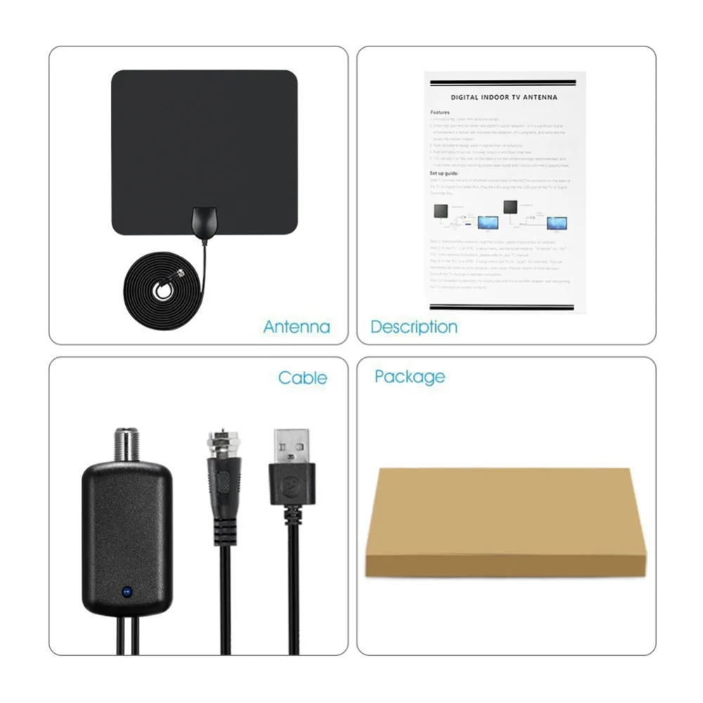 Крытый Freeview tv Fox Surf цифровой ТВ радиус ТВ сигнальный ресивер UHF VHF HD tv ATSC DVB-T DVB-T2 приемник сигнала с усилителем#1