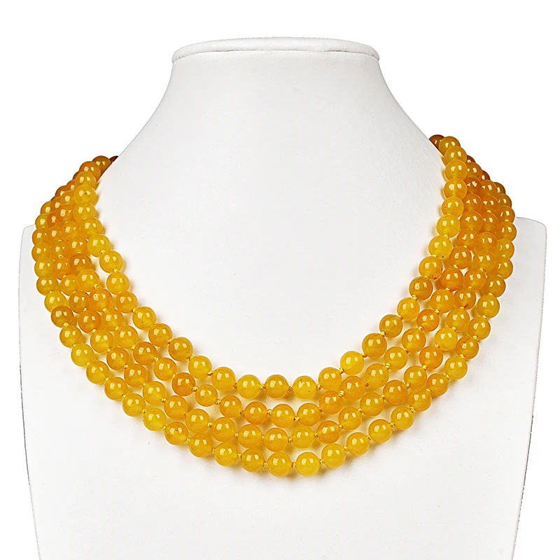 

Yellow colors is transparent much chain and lovely Topaz Jade necklace, can give close wife