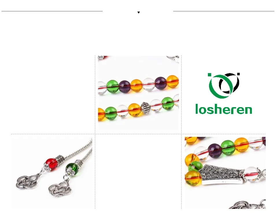 LOSHEREN Новый Ближний Восток браслеты кисточкой кулон 33 исламские четки мусульманский тасбих Аллах Мохаммед Четки для женщин мужчин