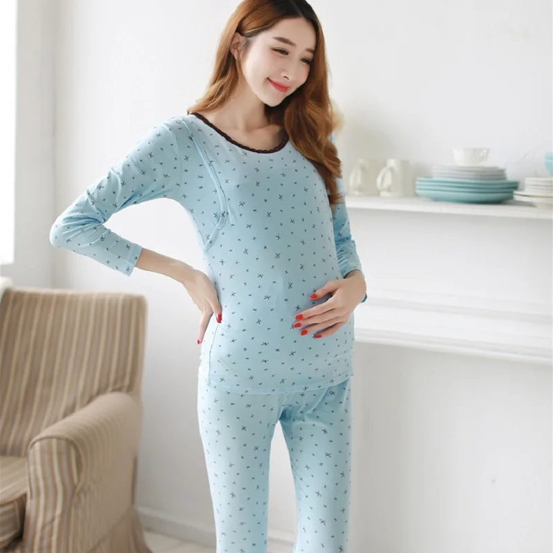 Maternity clothings cotton Maternity Sleepwear Breastfeeding pajamas