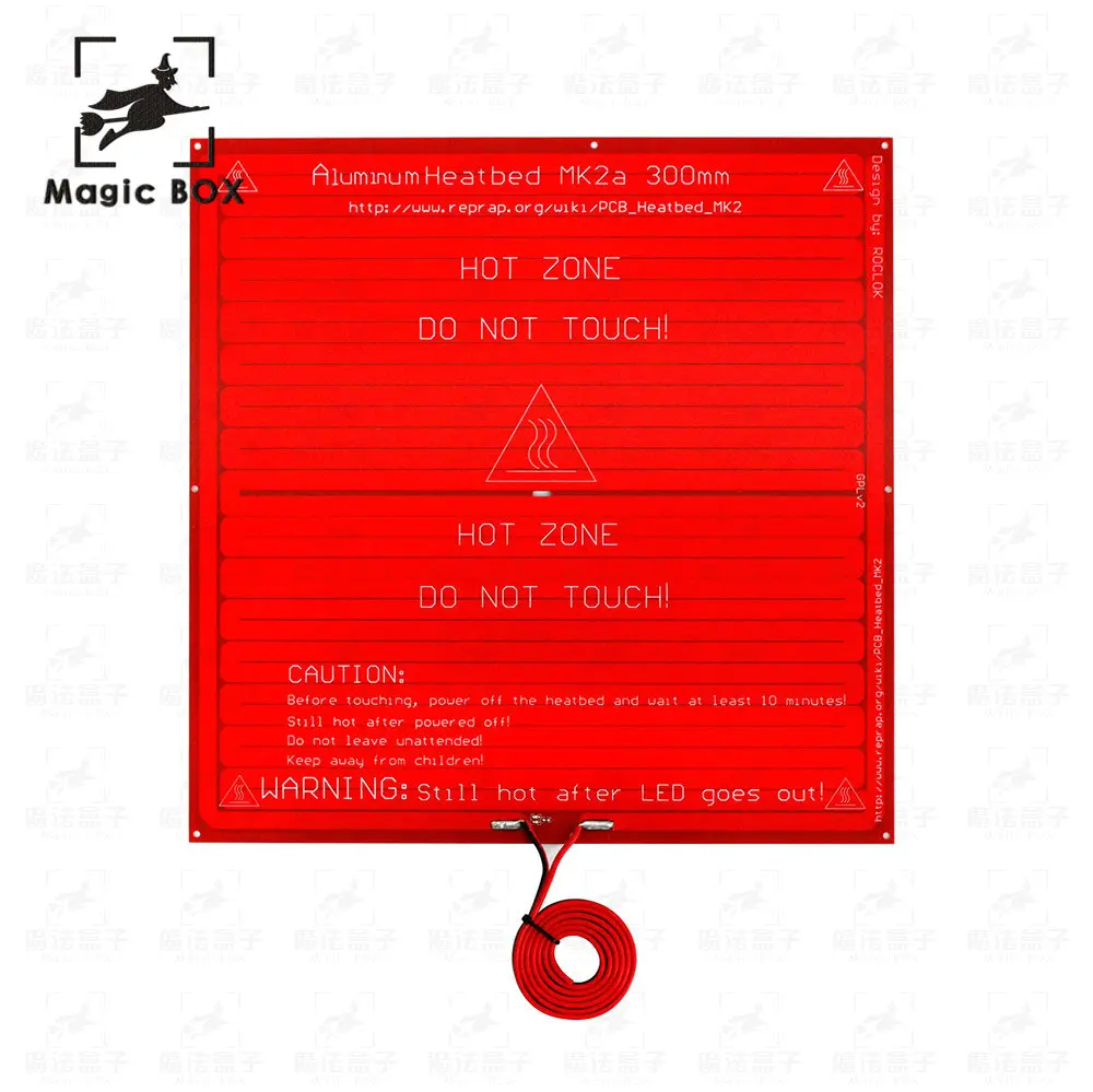 

3D printer MK2A Heatbed with led Resistor and cable for 3D printer parts RepRap RAMPS 1.4 hot bed 300*300*1.6