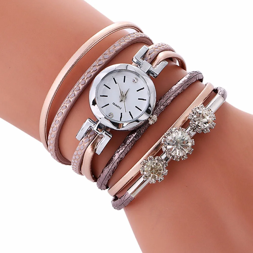 OTOKY, модные брендовые женские часы, женские часы с кристаллами и заклепками, браслет, наручные часы, роскошное платье, повседневные кварцевые часы с обмоткой