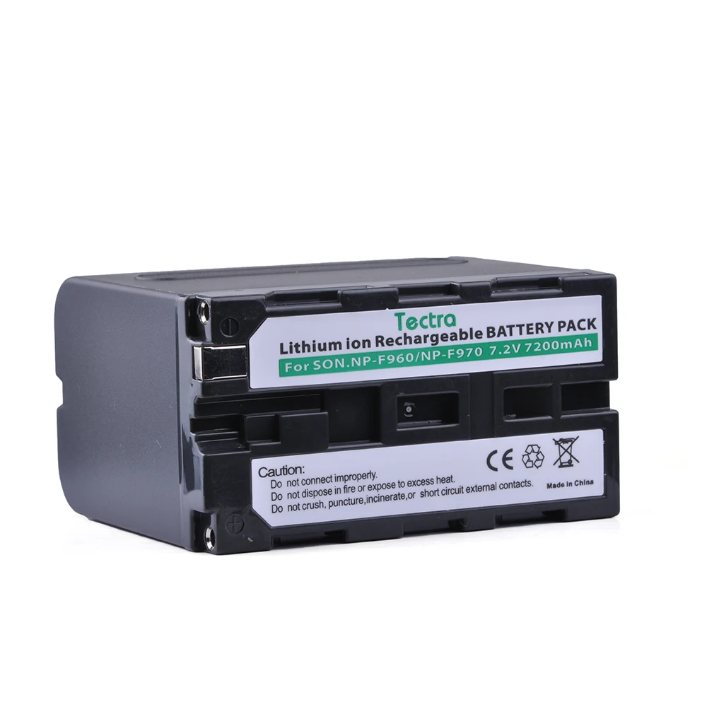 Tectra 1PC 7 2 V 7200mAh NP-F960 Аккумулятор для Sony NP-F970 CCD-RV100 светодиодной светильник окамеры |