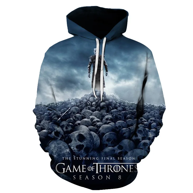 New Movie Game of thrones Hoodie Men Women All characters Cosplay 3d Sweatshirts Hoodies Casual Men Streetwear Pullover 6XL