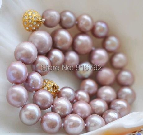 

Wholesale >> REAL 17" 14mm ROUND PURPLE FRESHWATER PEARL NECKLACE