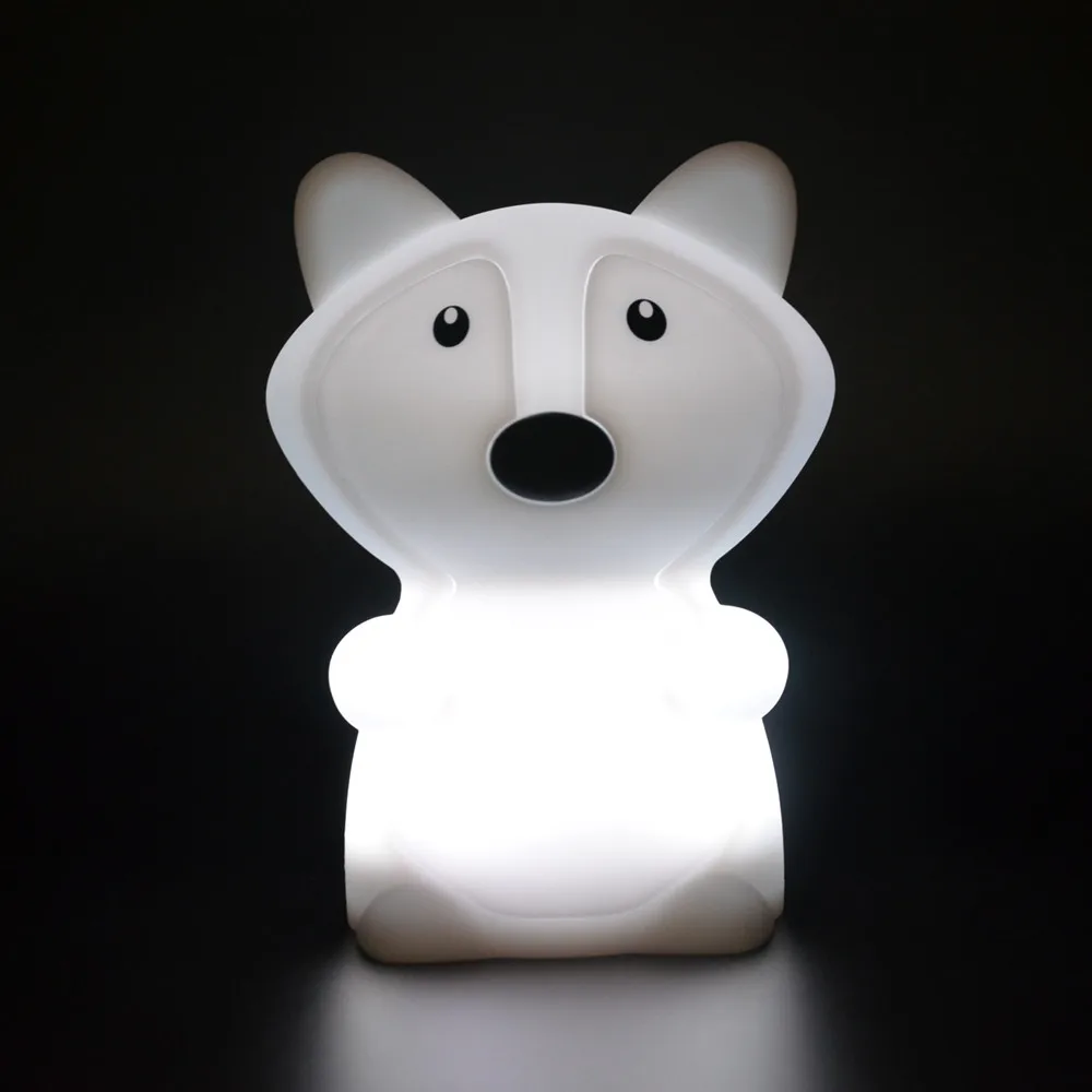 SuperNight Cute Cartoon Fox LED Night Light Touch Sensor 9 Colors Silicone Kids Children Baby Bedroom Bedside Table Lamp Gift (6)