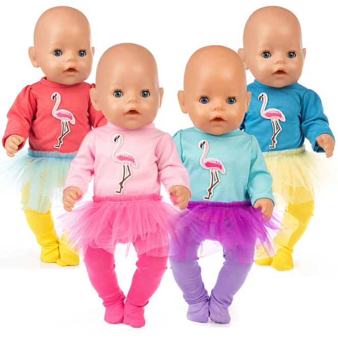 

Colorful Bird Dress+leggings Clothes Wear fit for 43cm Baby Doll Clothes