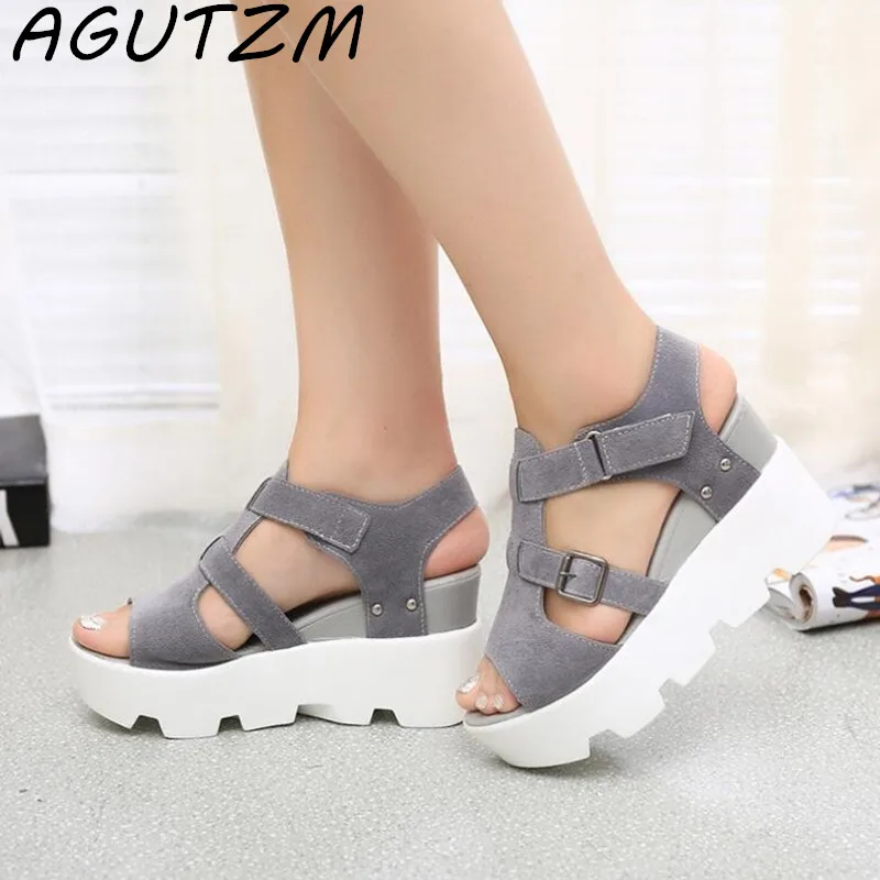 

AGUTZM Summer Sandals Shoes Women High Heel Casual Shoes Footwear Flip Flops Open Toe Platform Zapatos Mujer Gladiator Sandalias