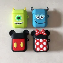 3D мультфильм беспроводной Bluetooth чехол для наушников для Apple AirPods силиконовый зарядный чехол для наушников Защитный чехол для AirPods