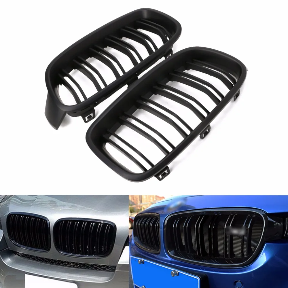 1 пара глянцевый черный/матовый черный передняя решетка почек для BMW 3 Series F30 F31 F35