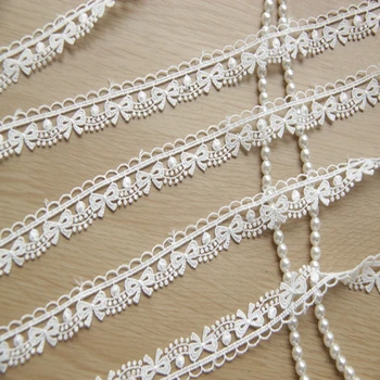 

10Yards Handmade Clothing Accessories Lace Water Soluble Silk Embroidery Bow Floral Curtains Width 1.5cm,YN593