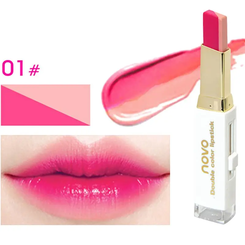 

8 Colors Beauty Makeup Double Color Gradient Long Lasting Waterproof Lipstick Gloss Makeup Lips Cosmetics 2018 Hot