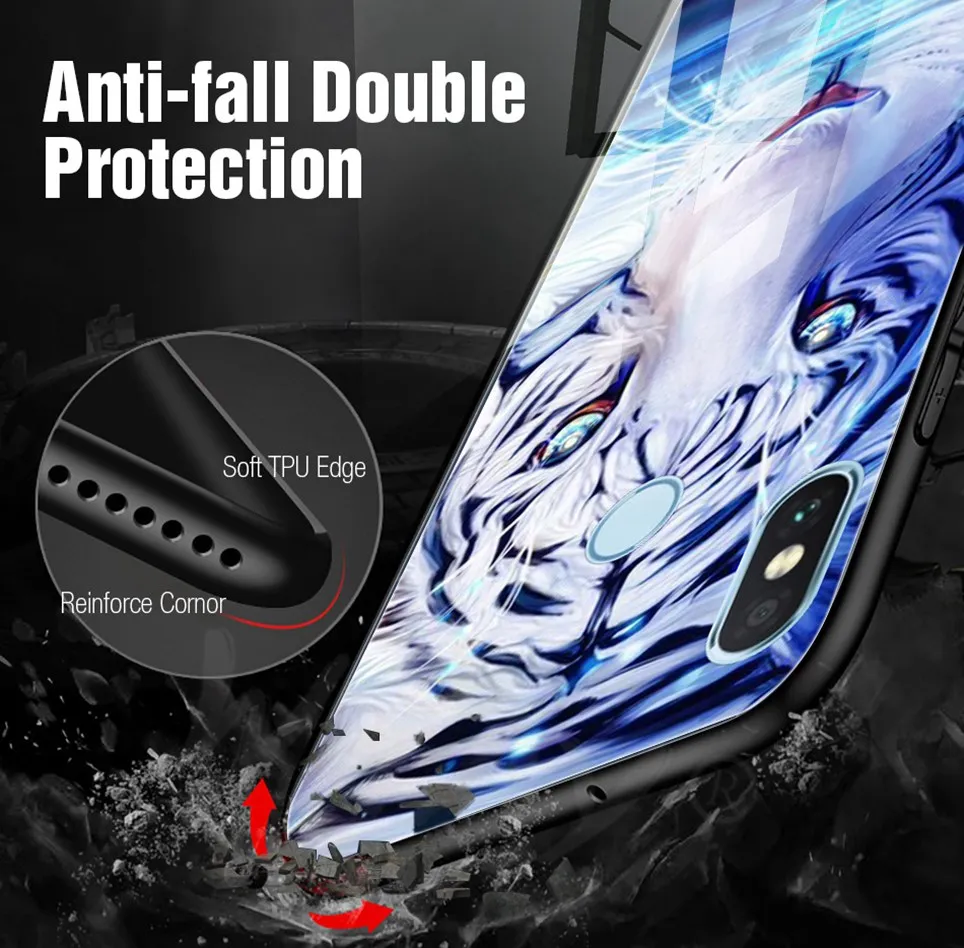 Fitted Case For Huawei Nova 3 Luxury Pattern Glass Coque For P20 Pro P Smart  Mate P20 10 Lite Honor 7 10 9 Lite Y6 2018 Cover   (5)